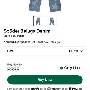 Sp5der Light Blue Denim Jeans